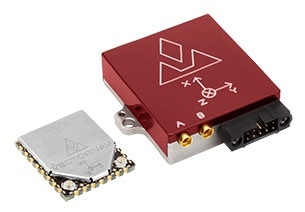 VN-300 Dual Antenna GNSS/INS (manufactured by VectorNav). Left, surface mount device. Right, ruggedized with interface. (Image: VectorNav Technologies)