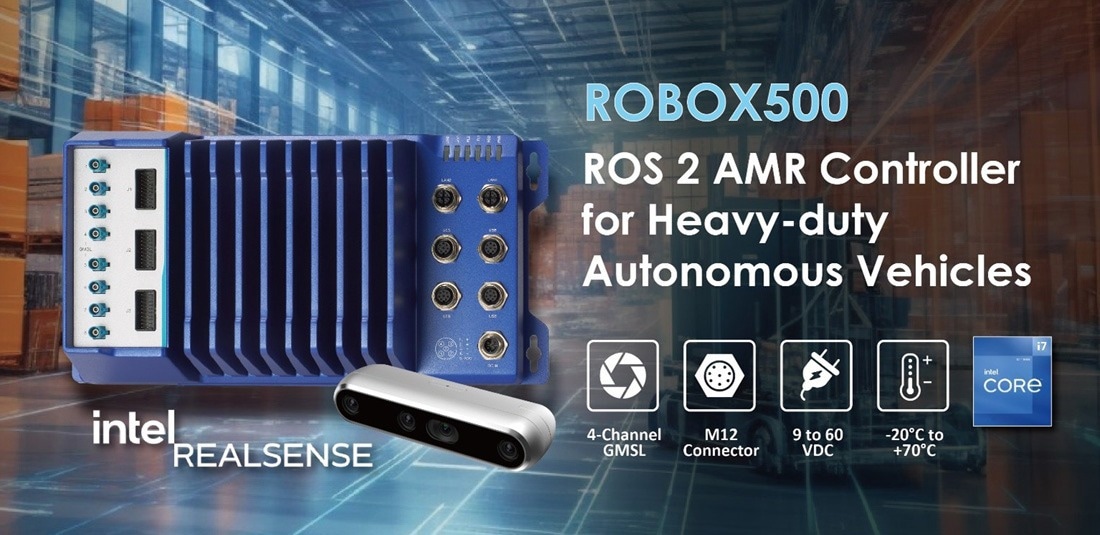 Axiomtek Unveils ROBOX500, a Robust Ros 2 AMR Controller for Heavy-Duty Autonomous Vehicles