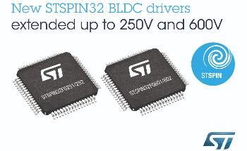 New STSPIN32 BLDC Drivers from STMicroelectronics Target High-Voltage Applications